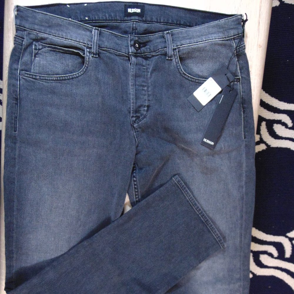 sold-Hudson Byron 5 pocket  Straight Stretch Jeans Palladium Wash